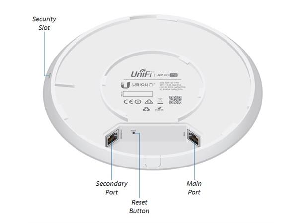 Ubiquiti UniFi AP Pro 802.11ac MiMO 3x3 2,4GHz+5GHz 450/1300Mbps, 802.3af/at 